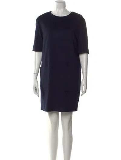 Pre-owned Lafayette 148 Camel Hair Mini Dress W/ Tags In Blue