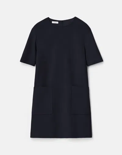 LAFAYETTE 148 CAMEL HAIR PATCH POCKET SHIFT DRESS