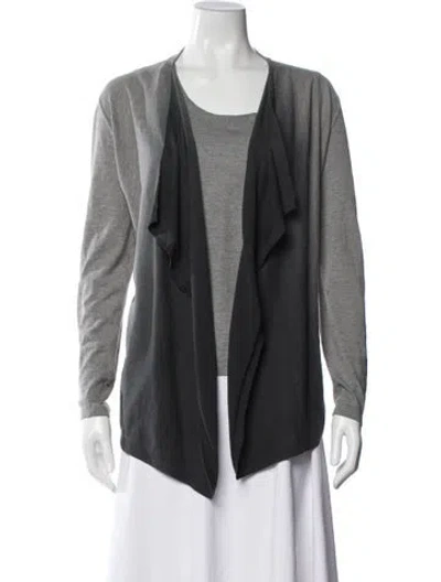 Pre-owned Lafayette 148 Cardigan Set Colorblock Pattern Sweater In Gray