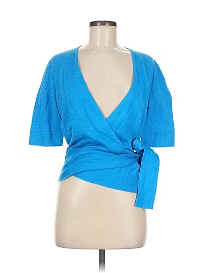 Pre-owned Lafayette 148 Cardigan Sweater In Blue