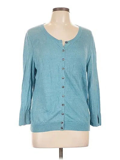 Pre-owned Lafayette 148 Cardigan Sweater In Blue
