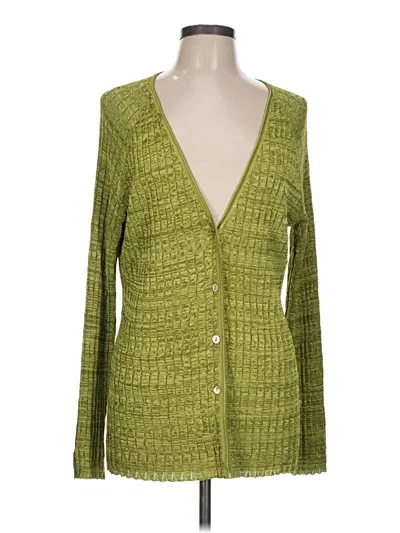 Pre-owned Lafayette 148 Cardigan Sweater In Green