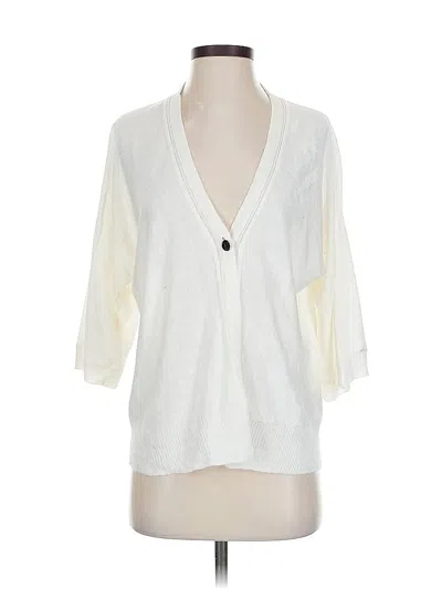 Pre-owned Lafayette 148 Cardigan Sweater In White