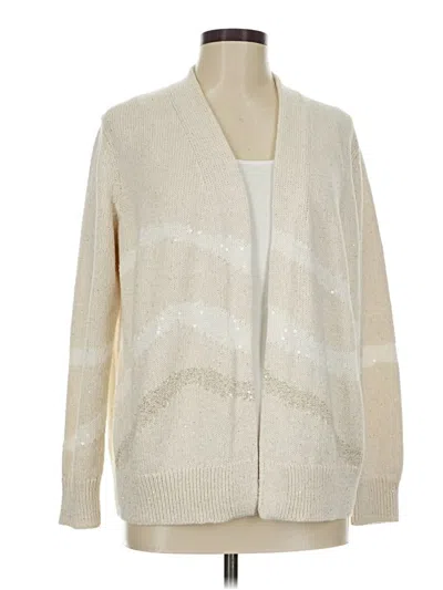 Pre-owned Lafayette 148 Cardigan Sweater In White