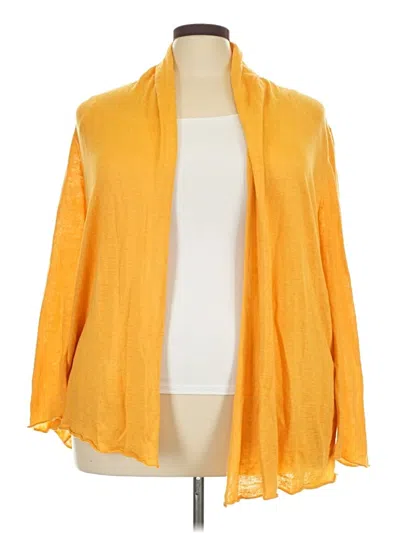 Pre-owned Lafayette 148 Cardigan Sweater In Yellow