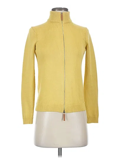Pre-owned Lafayette 148 Cardigan Sweater In Yellow