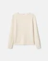 Lafayette 148 Cashmere & Finespun Voile Crewneck Sweater In Neutral