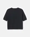 Lafayette 148 Cashmere Basket Stitch Saddle Funnel Neck Sweater In Black