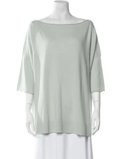 Pre-owned Lafayette 148 Cashmere Bateau Neckline Sweater In Neutral