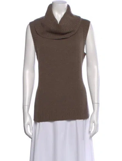 Pre-owned Lafayette 148 Cashmere Bateau Neckline Sweater In Neutral