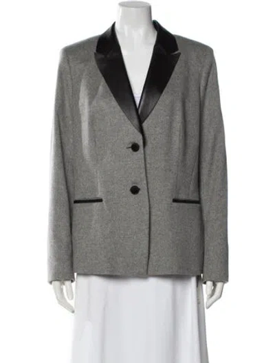 Pre-owned Lafayette 148 Cashmere Blazer In Gray