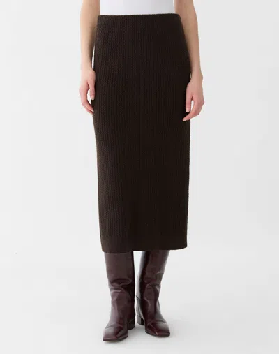 Lafayette 148 Cashmere Cable Knit Midi Skirt In Truffle