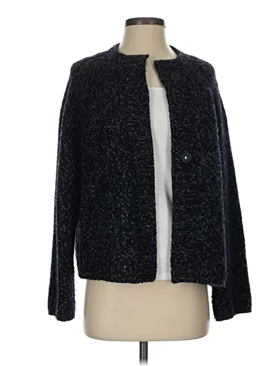 Pre-owned Lafayette 148 Cashmere Cardigan Sweater In Black