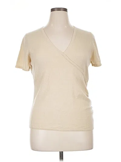 Pre-owned Lafayette 148 Cashmere Cardigan Sweater In White