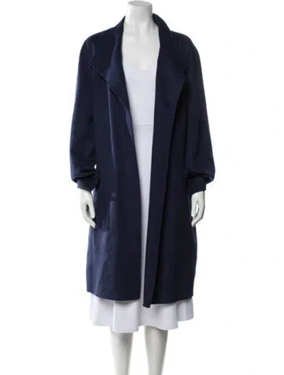 Pre-owned Lafayette 148 Cashmere Coat In Blue