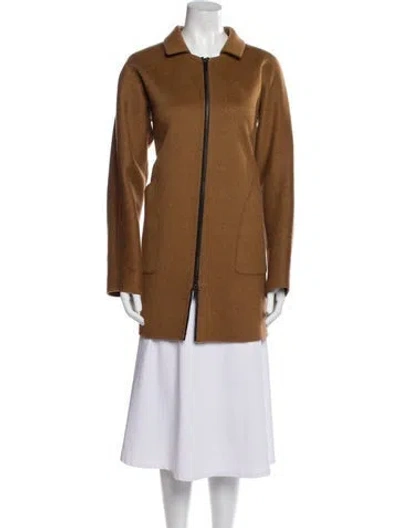 Pre-owned Lafayette 148 Cashmere Coat In Brown