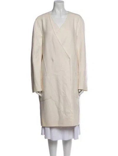 Pre-owned Lafayette 148 Cashmere Coat In Neutral