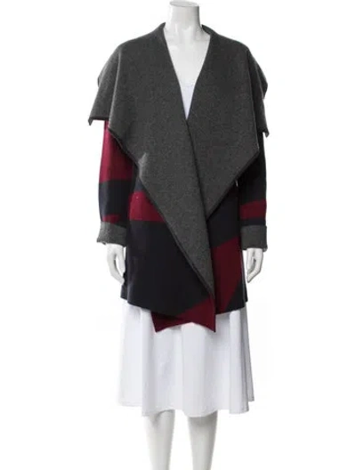 Pre-owned Lafayette 148 Cashmere Colorblock Pattern Coat
