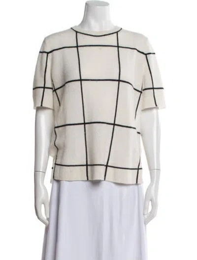 Pre-owned Lafayette 148 Cashmere Colorblock Pattern Sweater In Multi