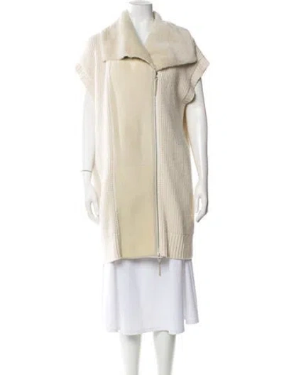 Pre-owned Lafayette 148 Cashmere Cowl Neck Sweater In Neutral