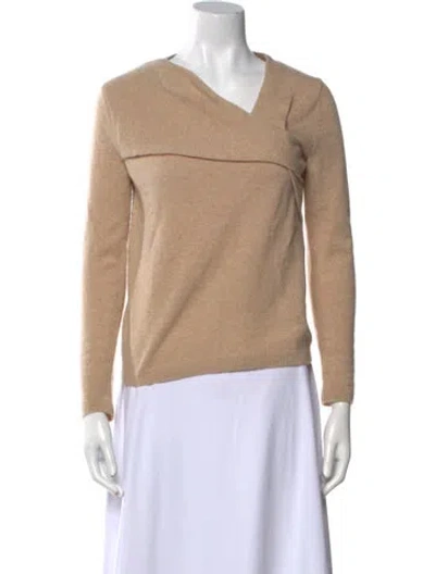 Pre-owned Lafayette 148 Cashmere Cowl Neck Sweater In Neutral