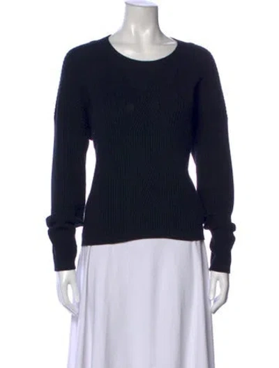 Pre-owned Lafayette 148 Cashmere Crew Neck Sweater In Black