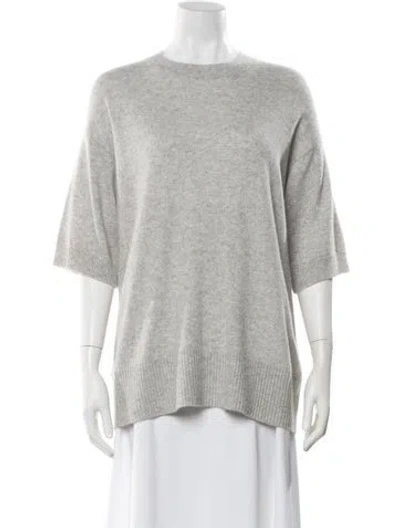 Pre-owned Lafayette 148 Cashmere Crew Neck Sweater In Gray