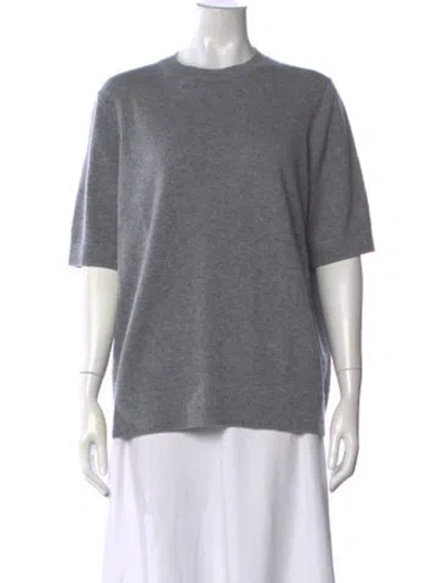 Pre-owned Lafayette 148 Cashmere Crew Neck Sweater In Gray