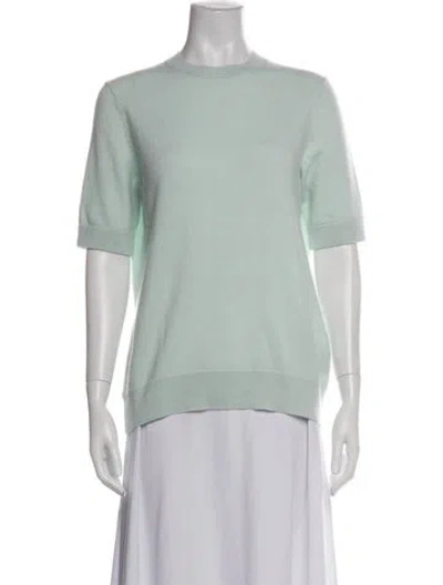 Pre-owned Lafayette 148 Cashmere Crew Neck Sweater In Green