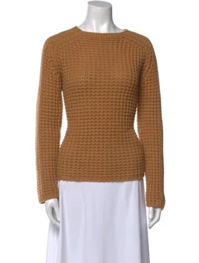 Pre-owned Lafayette 148 Cashmere Crew Neck Sweater In Neutral