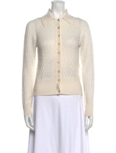 Pre-owned Lafayette 148 Cashmere Crew Neck Sweater In Neutral