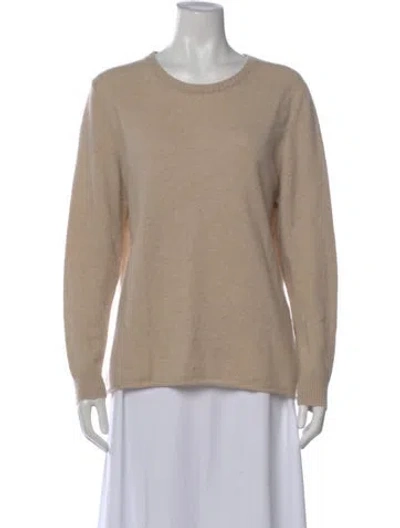 Pre-owned Lafayette 148 Cashmere Crew Neck Sweater In Neutral
