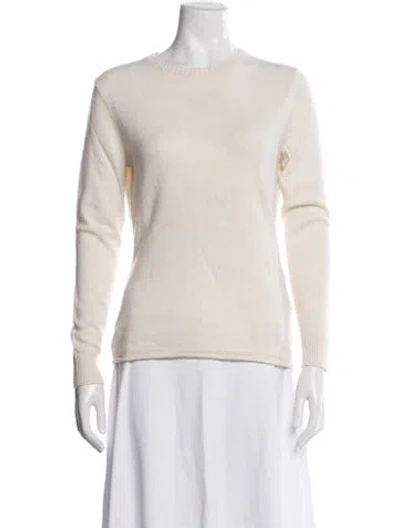 Pre-owned Lafayette 148 Cashmere Crew Neck Sweater In Neutrals
