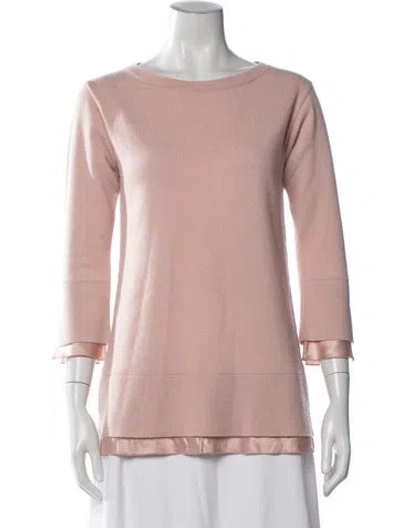 Pre-owned Lafayette 148 Cashmere Crew Neck Sweater In Pink