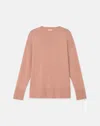 Lafayette 148 Cashmere Crewneck Sweater In Blush Peach