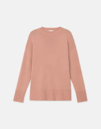 Lafayette 148 Cashmere Crewneck Sweater In Blush Peach