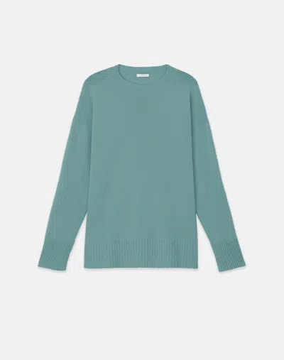 Lafayette 148 Cashmere Crewneck Sweater In Lagoon Green