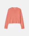 Lafayette 148 Cashmere Cropped Crewneck Sweater In Pink