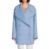 Lafayette 148 Cashmere Double Breasted Peacoat In Cool Blue In Blue