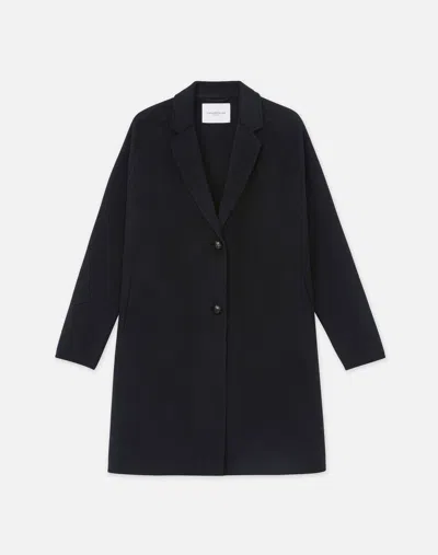 Lafayette 148 Cashmere Double Face Oversized Car Coat In Black