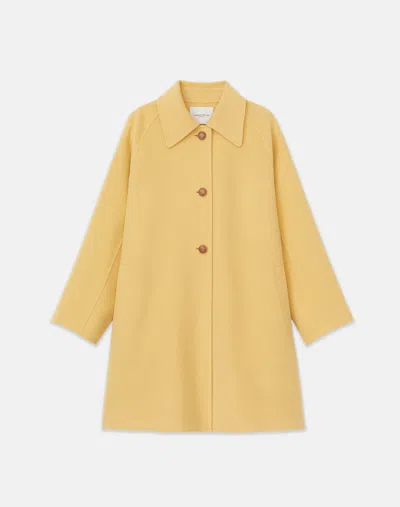 Lafayette 148 Cashmere Double Face Oversized Car Coat In Canary Yellow