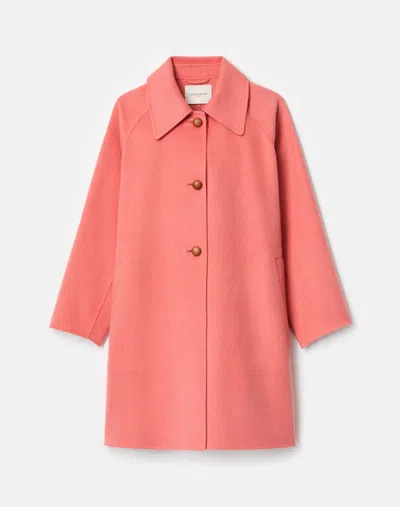 Lafayette 148 Cashmere Double Face Oversized Car Coat In Pink