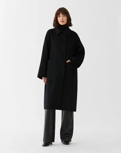 Lafayette 148 Cashmere Double Face Reversible Oversized Coat In Black