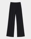Lafayette 148 Cashmere Double-knit Pull-on Pants In Black