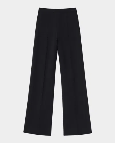 Lafayette 148 Cashmere Double-knit Pull-on Pants In Black