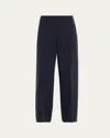 Lafayette 148 Cashmere Double-knit Pull-on Pants In Black