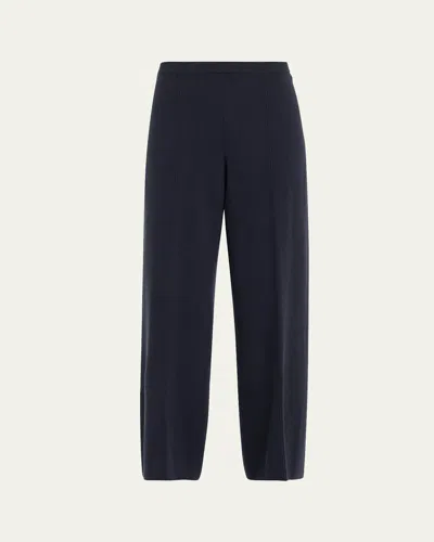 Lafayette 148 Cashmere Double-knit Pull-on Pants In Black