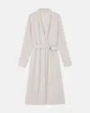 Lafayette 148 Cashmere Drop Shoulder Belted Cardigan In Pearl