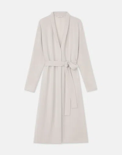 Lafayette 148 Cashmere Drop Shoulder Belted Cardigan In Pearl