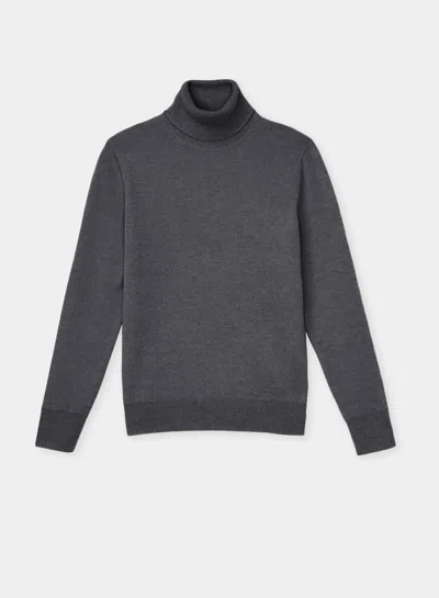 Lafayette 148 Cashmere Fitted Turtleneck Sweater In Graphite Melange